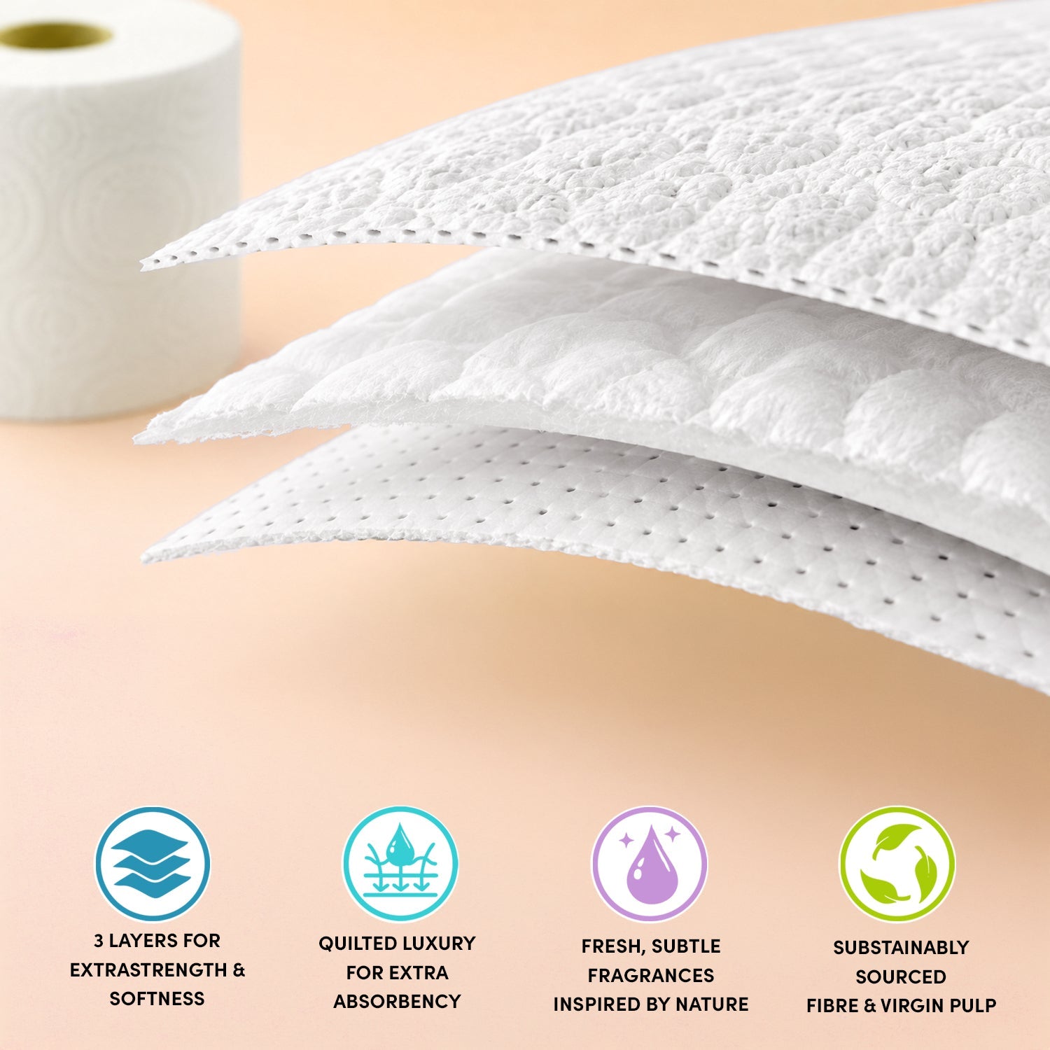Splesh Toilet Roll Signature Scented 24 Rolls|Quilted 3-Ply Soft Toilet Paper