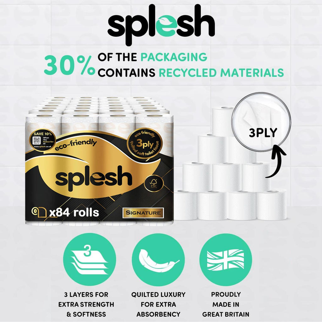Splesh Toilet Roll Signature Scented 84 Rolls|Quilted 3-Ply Soft Toilet Paper
