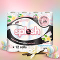 Splesh Quilted Toilet Roll Luxury Vanilla & Marshmallow 3-Ply Soft Toilet Paper, 12 Rolls